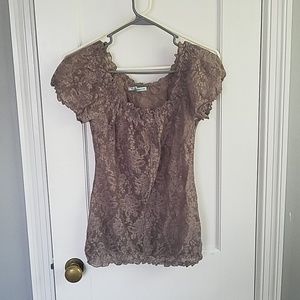 Tan lace blouse